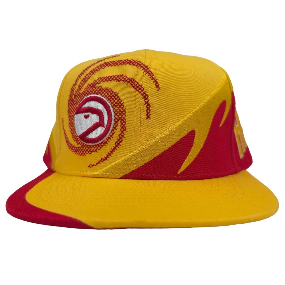 Atlanta Hawks Mitchell & Ness NBA Deadstock Fit Hat Cap Cut & Sew Art Yellow New
